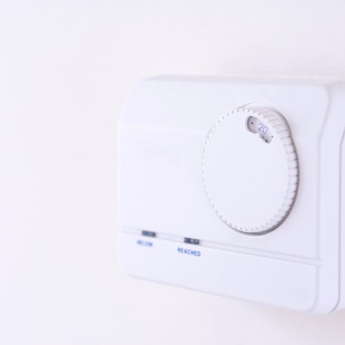 Close up of climate control dial