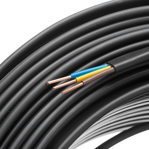 Electric cables closeup